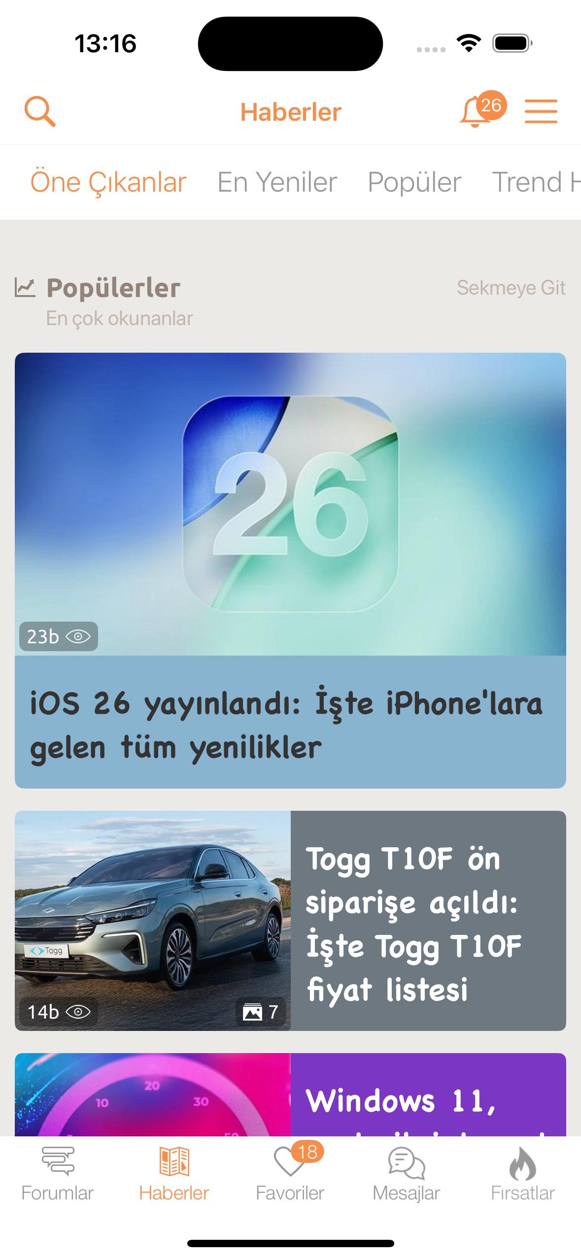 DH Haber Gündeminde Yeni Özelliklerle DonanımHaber iOS Uygulaması Güncellendi