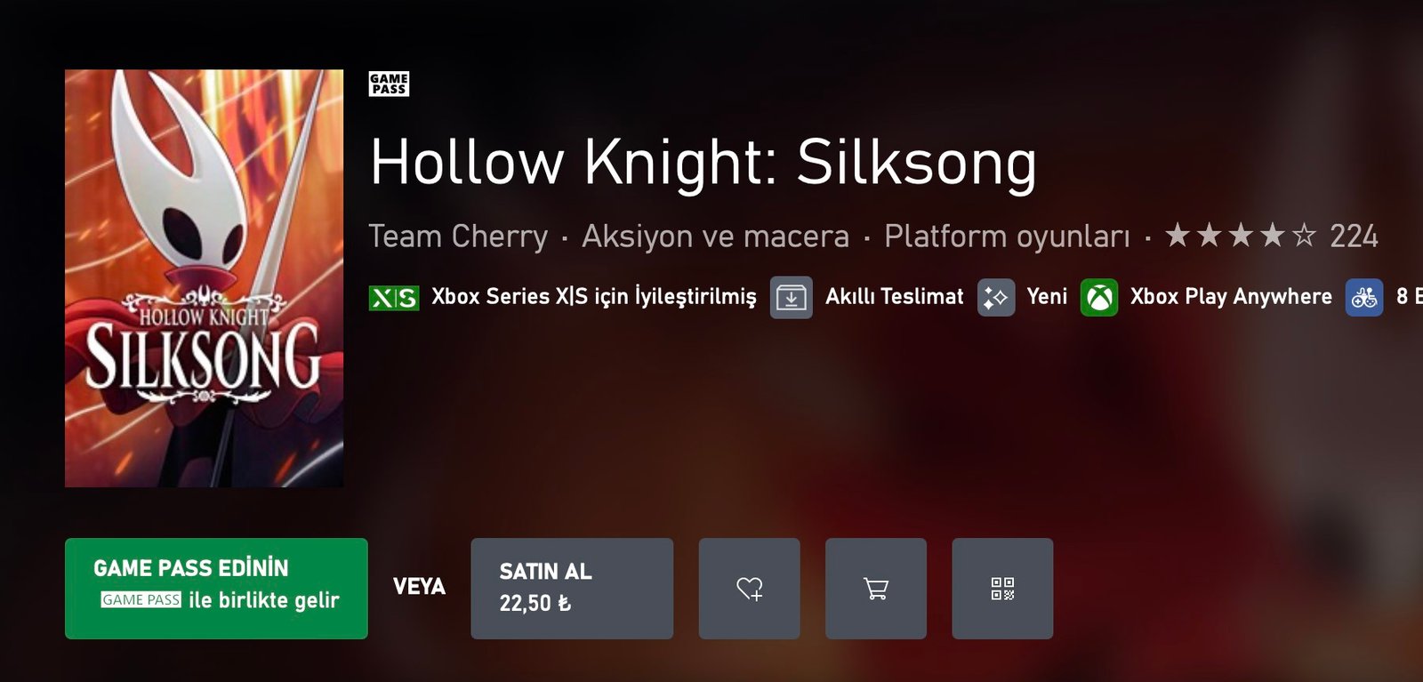 Hollow Knight: Silksong Türkiye Fiyat Güncellemesi ve Xbox İndirim Detayları