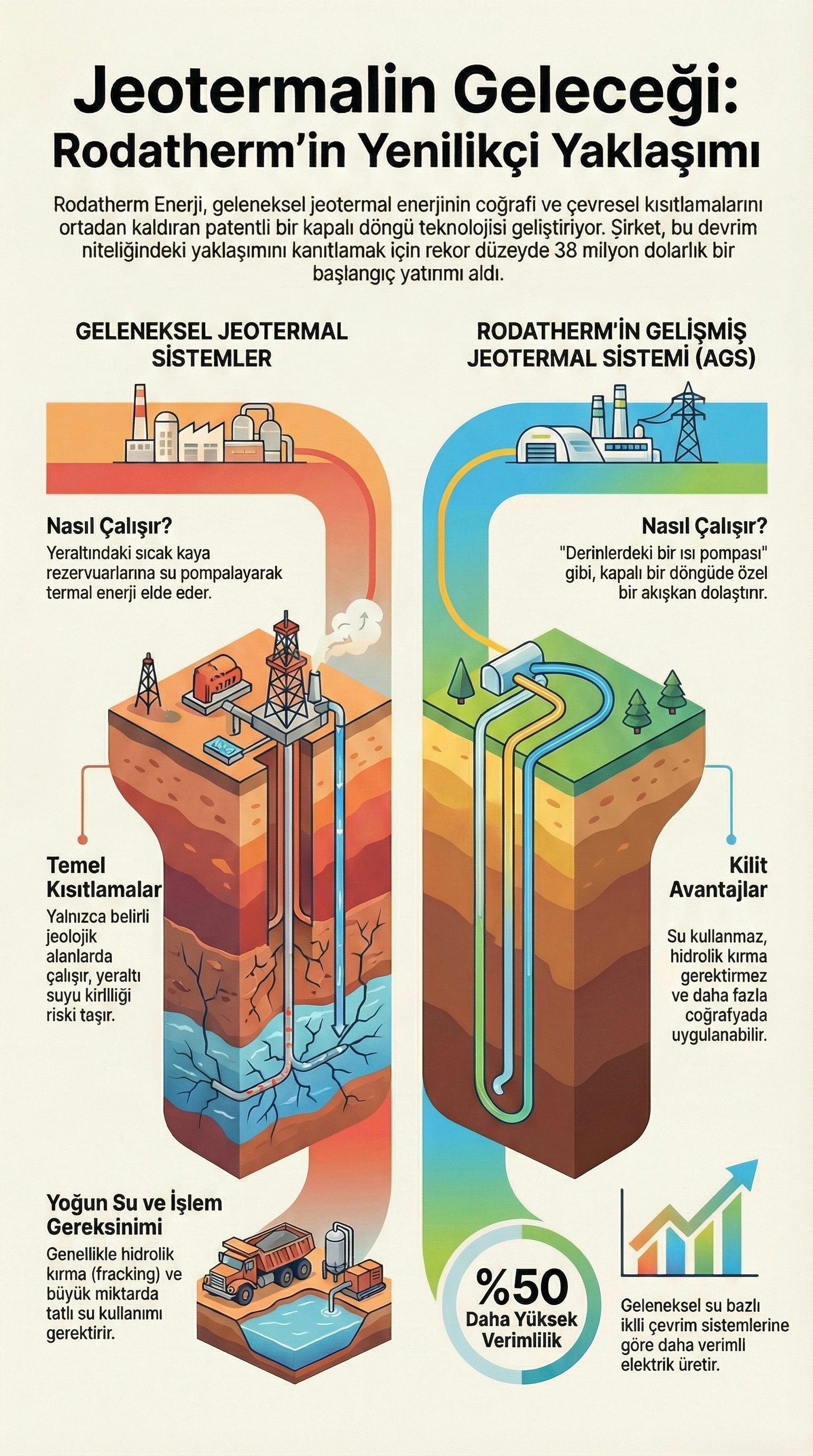 Rodatherm: Yeraltı Isısını Kullanarak Kesintisiz Jeotermal Güç Üretimine Yeni Bir Yaklaşım