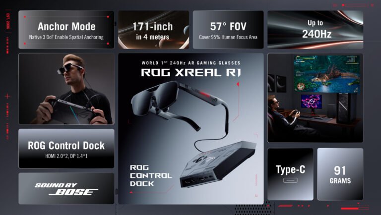 ROG XREAL R1 AR Gözlüğü: 240 Hz micro-OLED ile 171 İnçlik Sanal Ekran Deneyimini Taşıyor