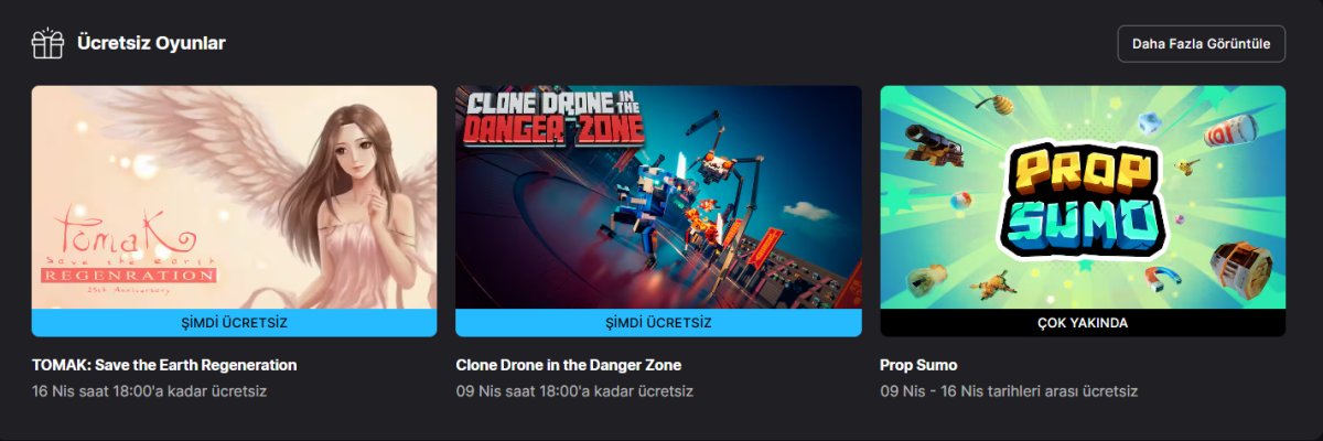 Epic Games Store’de Hafta Boyunca Ücretsiz Olan TOMAK: Save the Earth Regeneration ve Clone Drone in the Danger Zone