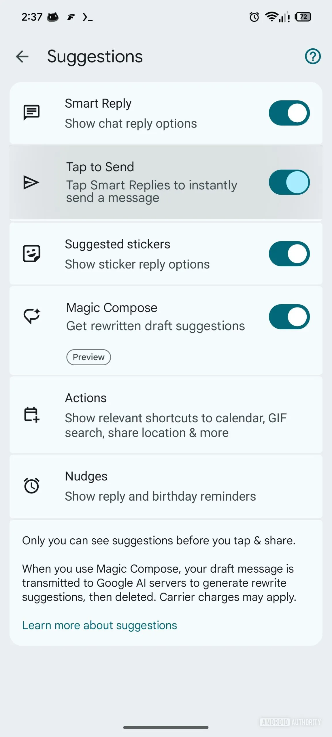 Google Mesajlar’da Akıllı Yanıtlar İçin Yeni Taslak Modu ve Güvenlik Geliştirmesi