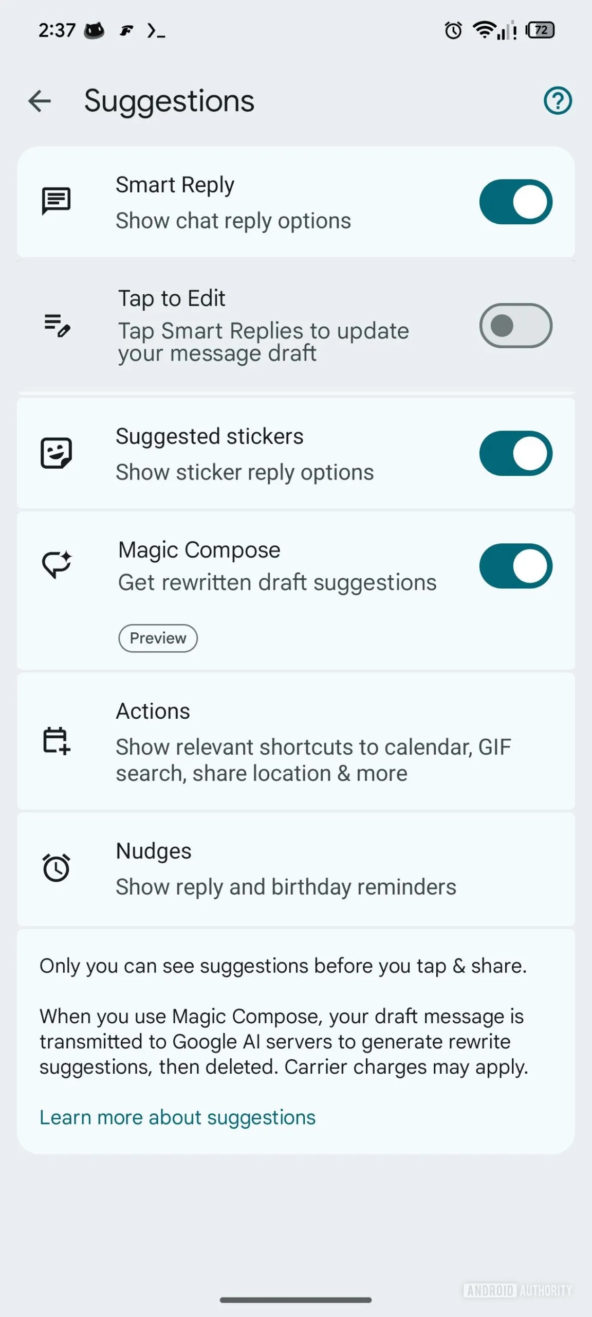Google Mesajlar’da Akıllı Yanıtlar İçin Yeni Taslak Modu ve Güvenlik Geliştirmesi