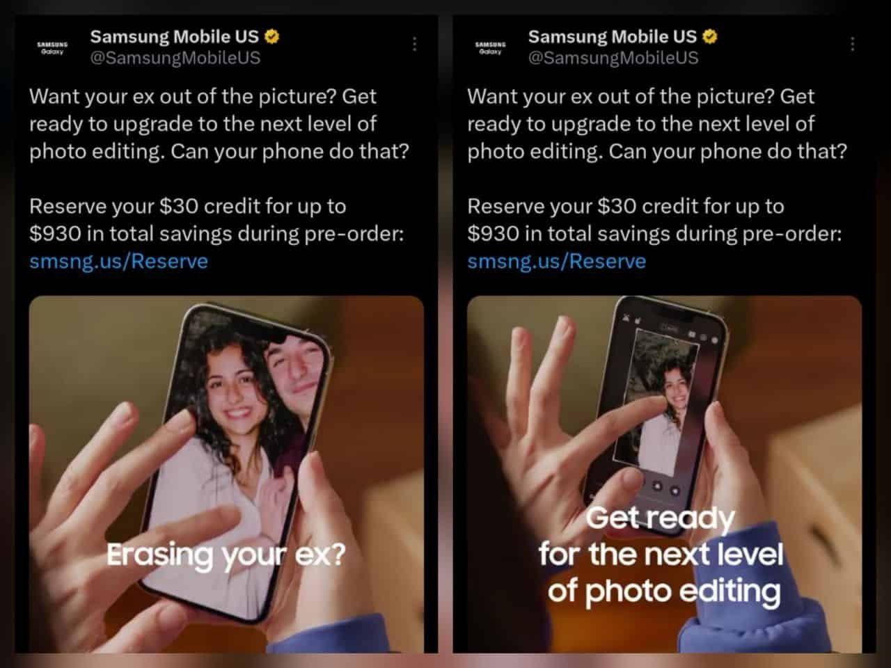 Samsung'in Reklamı: iPhone Nesne Kaldırma Özelliğine Meydan Okuyor