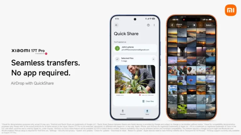 Xiaomi 17T Serisi HyperOS 3 ile AirDrop Benzeri Dosya Paylaşım Özelliğini Sunuyor